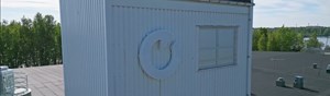 Kuvassa näkyy Oulun Energia Kenve Oy:n jätevedenpuhdistamoa ja o-merkki.