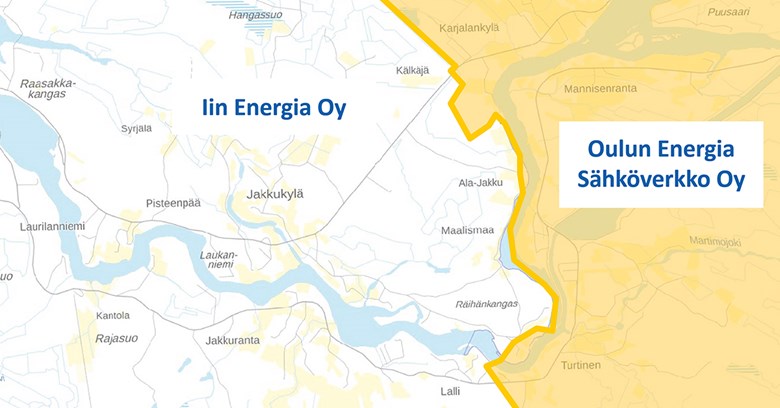 Oulun Energia Sähköverkko Oy myy Iin Jakkukylän sähköverkon. Uudet vastuualueet.